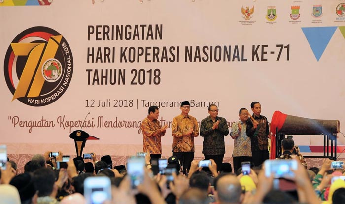 PDB Koperasi 4,48% Diapresiasi Presiden Jokowi pada Harkopnas 2018